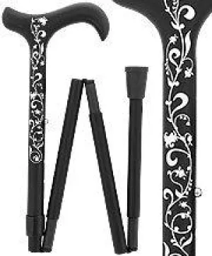 Scratch & Dent Lily of the Valley Carbon Fiber Folding Adjustable Cane V1282
