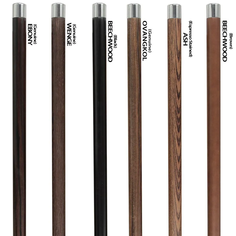 Scratch and Dent Chrome Plated Derby Handle Walking Cane w/ Black Beechwood Shaft and Aluminum Silver Collar V2064