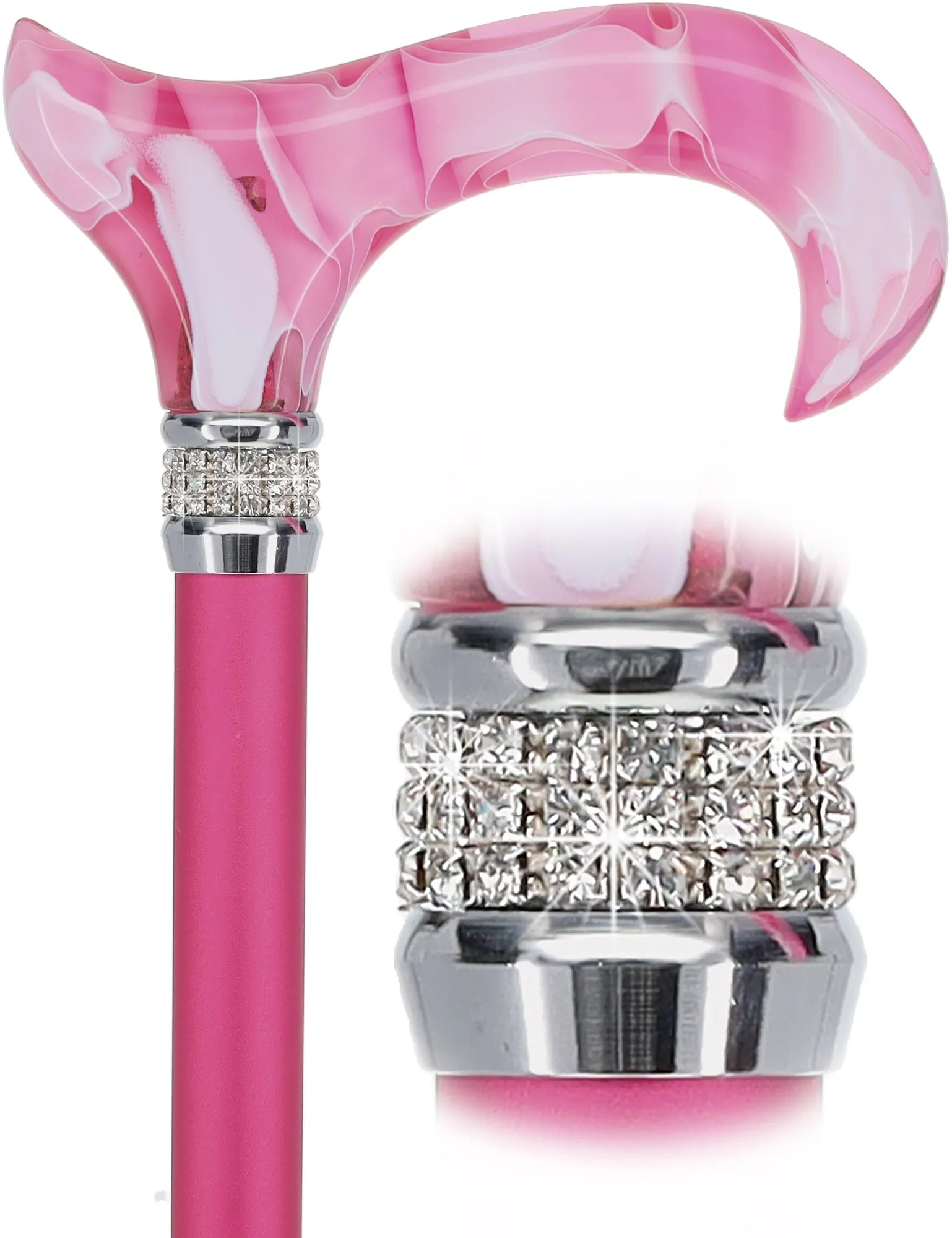 Scratch and Dent Rhinestone Designer Cane: Chic Pink Pearlz Splendor V2295