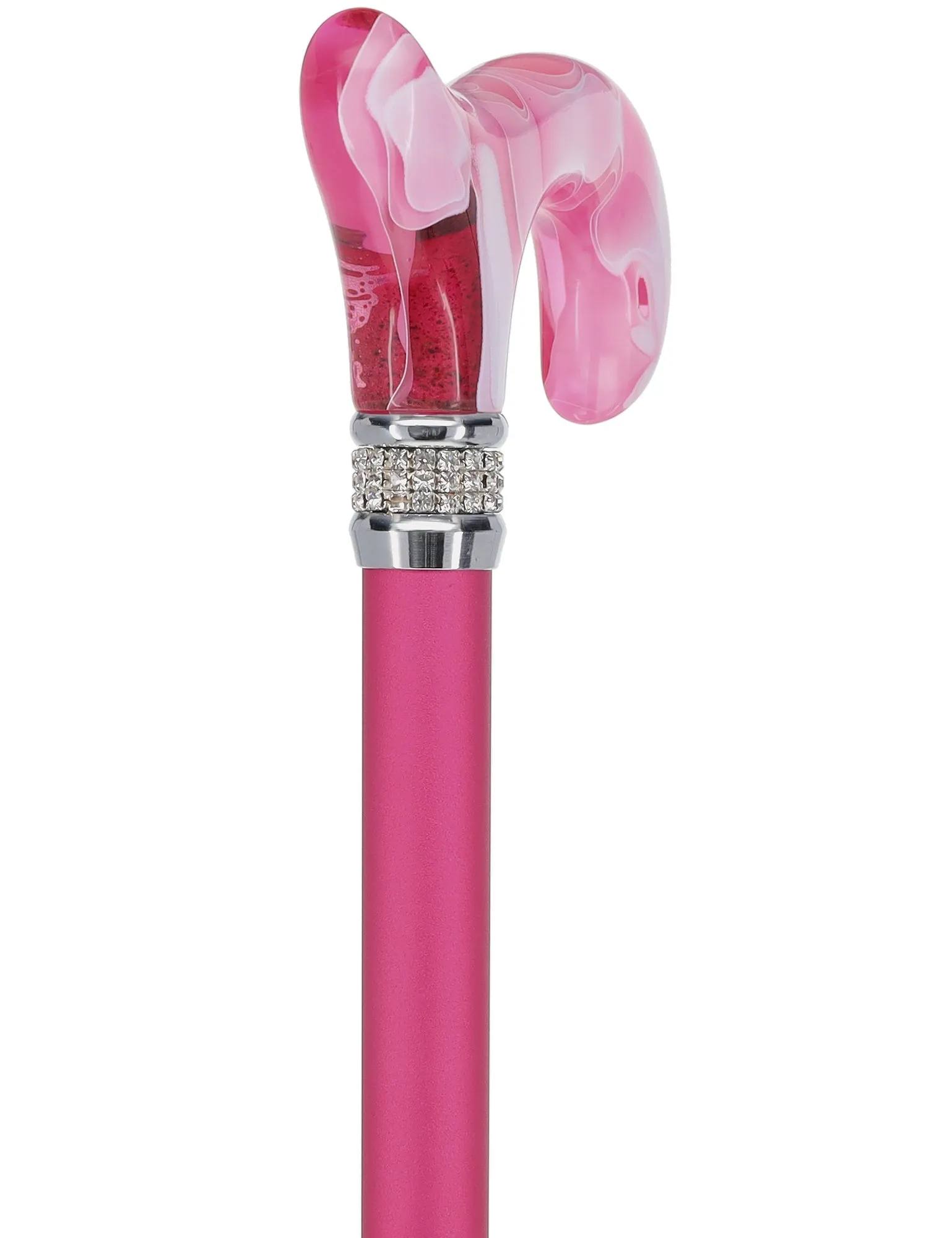 Scratch and Dent Rhinestone Designer Cane: Chic Pink Pearlz Splendor V2295