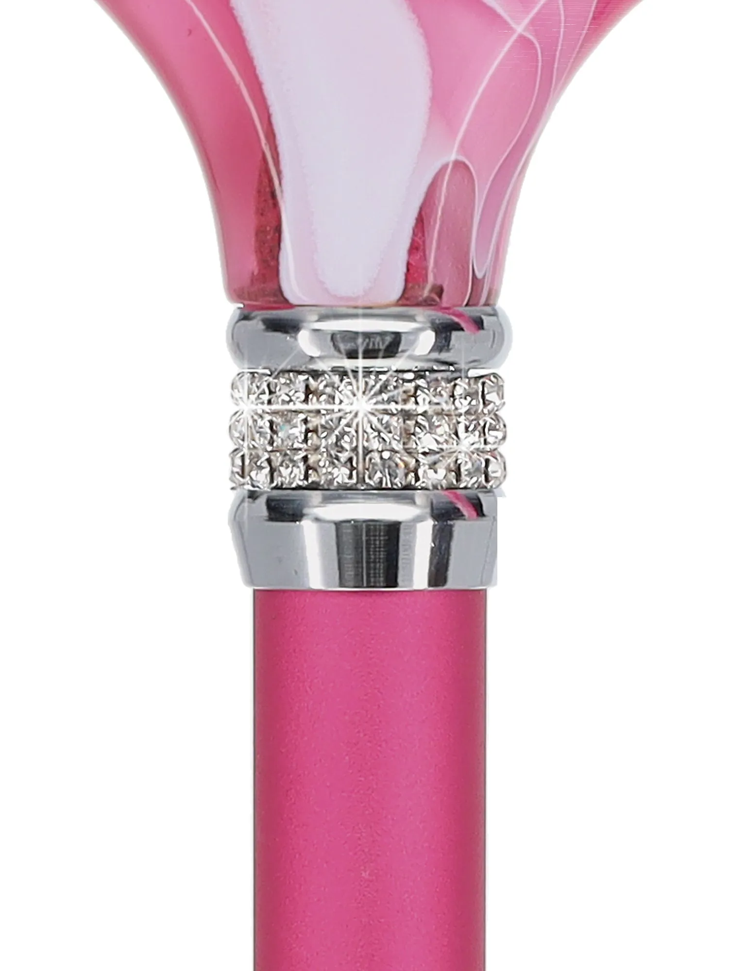 Scratch and Dent Rhinestone Designer Cane: Chic Pink Pearlz Splendor V2295