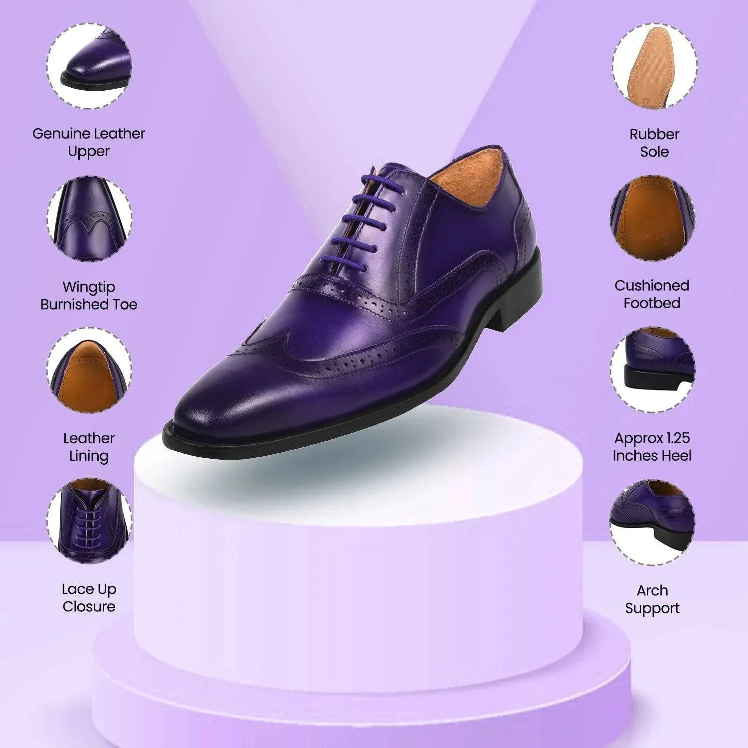 Sharon Men's Leather Oxford Dress Shoes