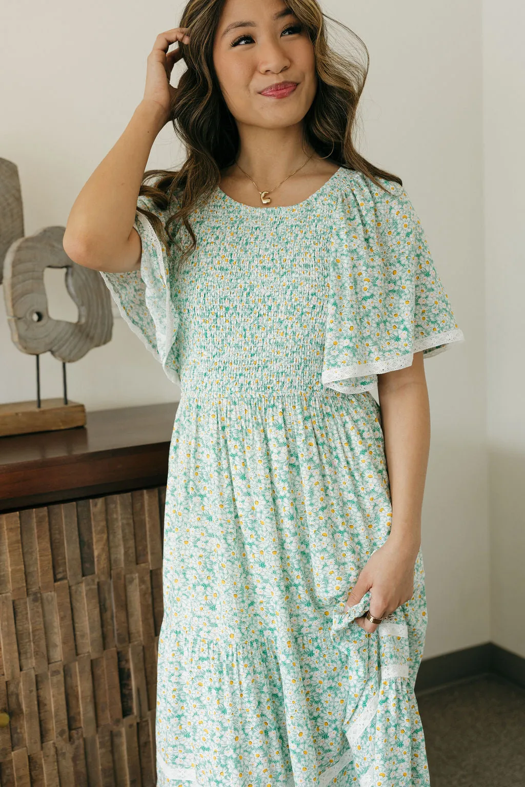 Shelbie Dress-Green Floral