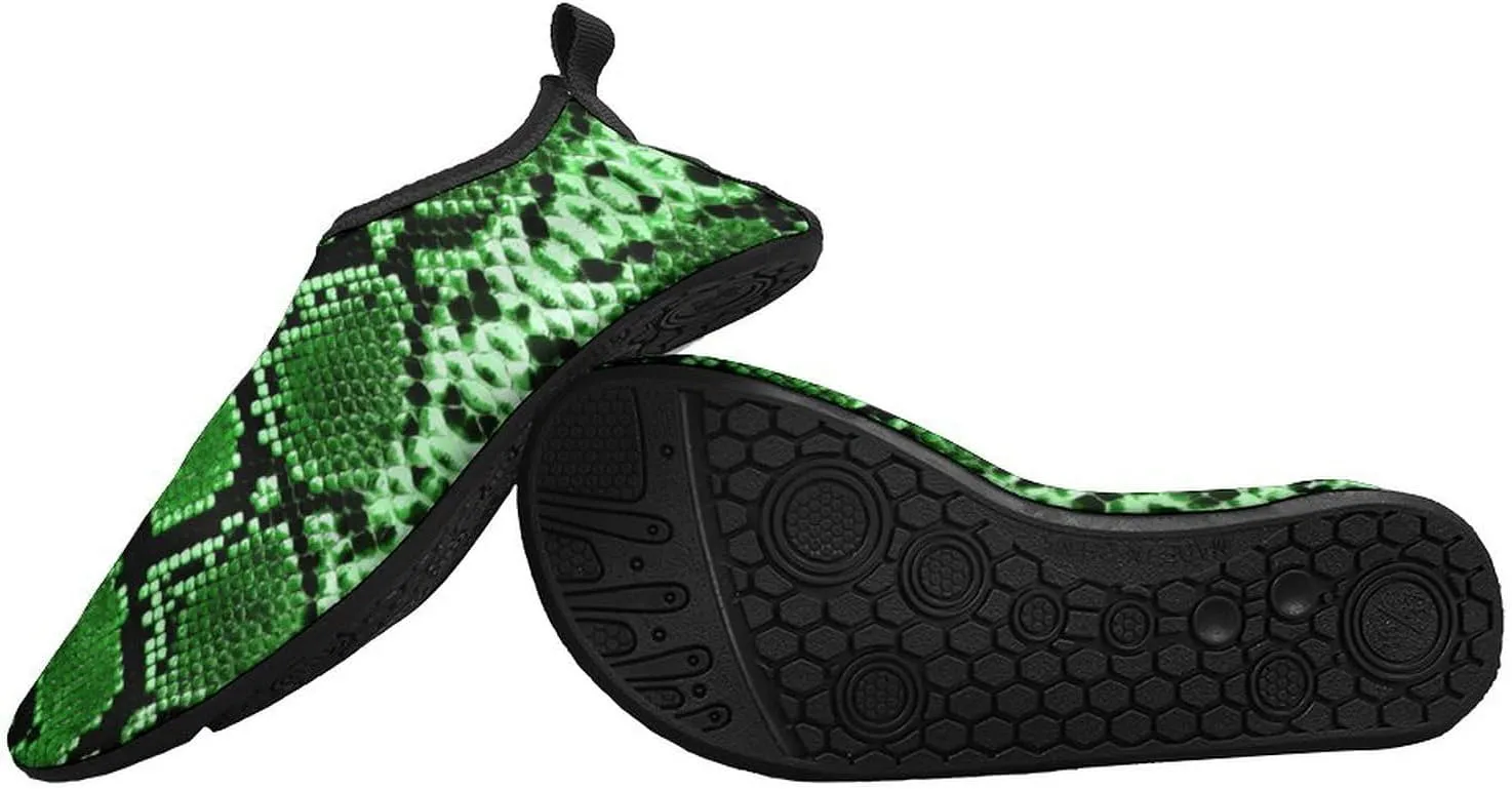 Snake Skin Pattern Red Water Shoes Man Womens Non Slip Water Shoes Quick Dry Barefoot Aqua Socks Walking Shoes Outd