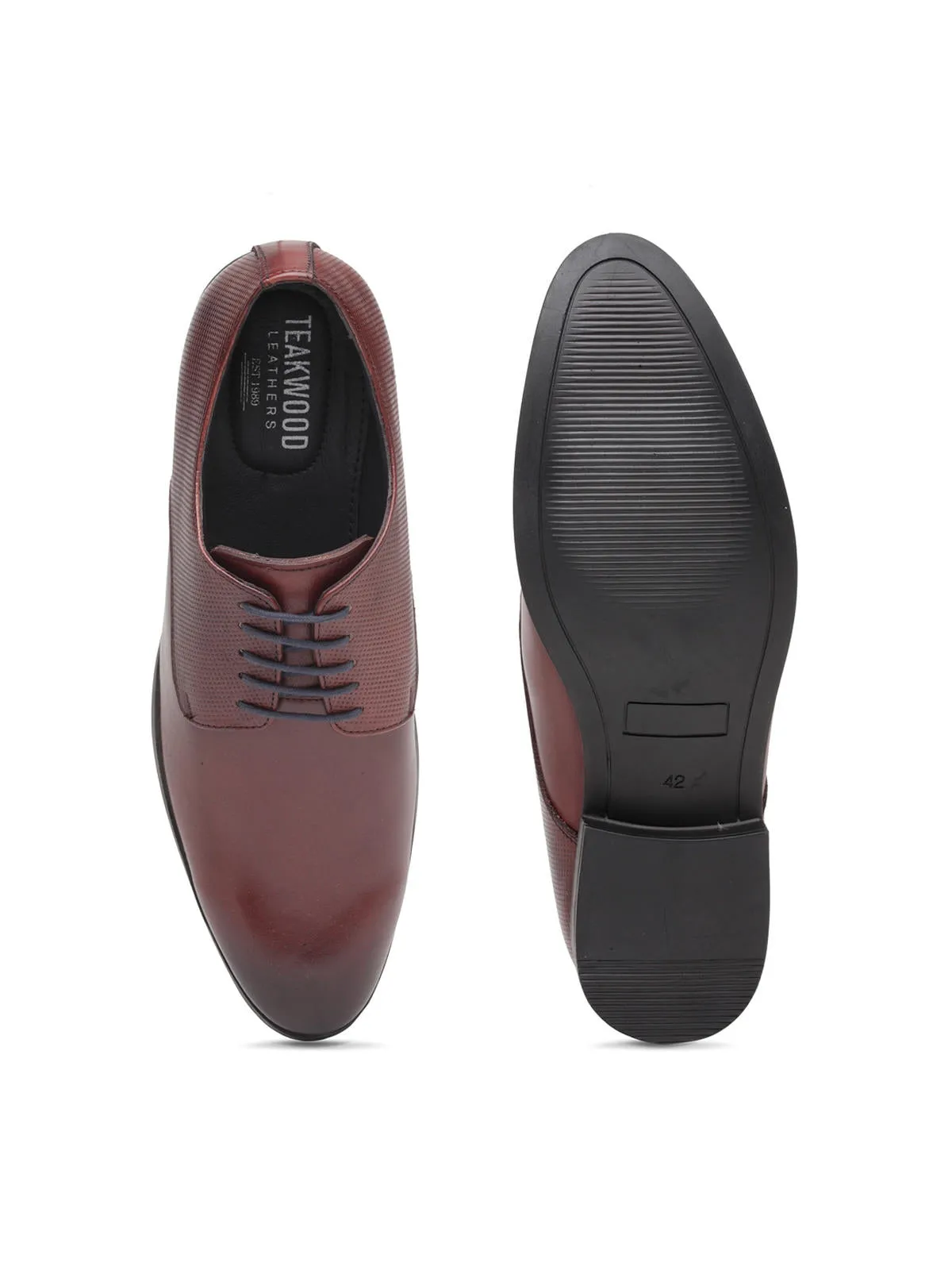 Teakwood Genuine Leather Tan Derby Shoes
