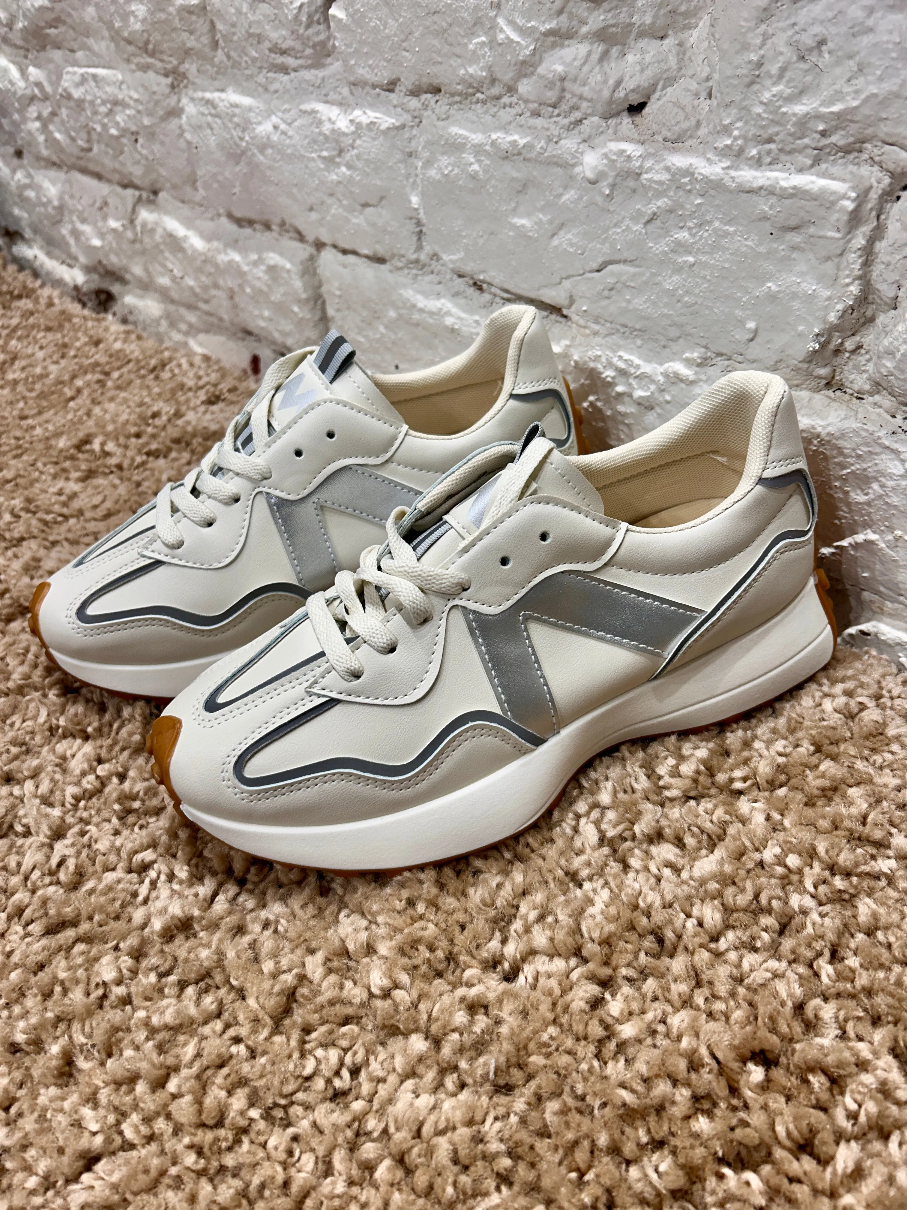 The Nomad Effortless Chunky Lace up Trainers in Grey