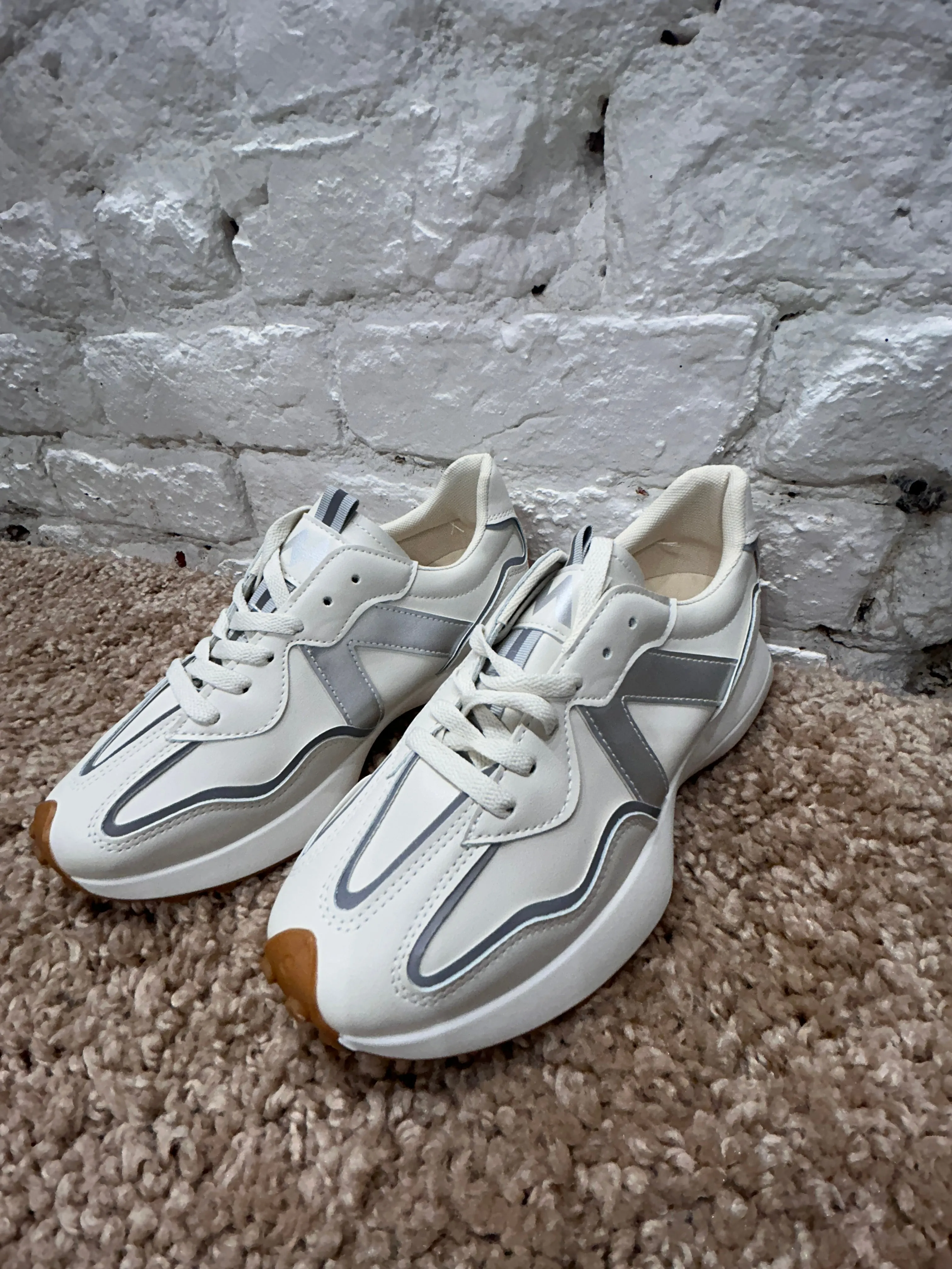 The Nomad Effortless Chunky Lace up Trainers in Grey