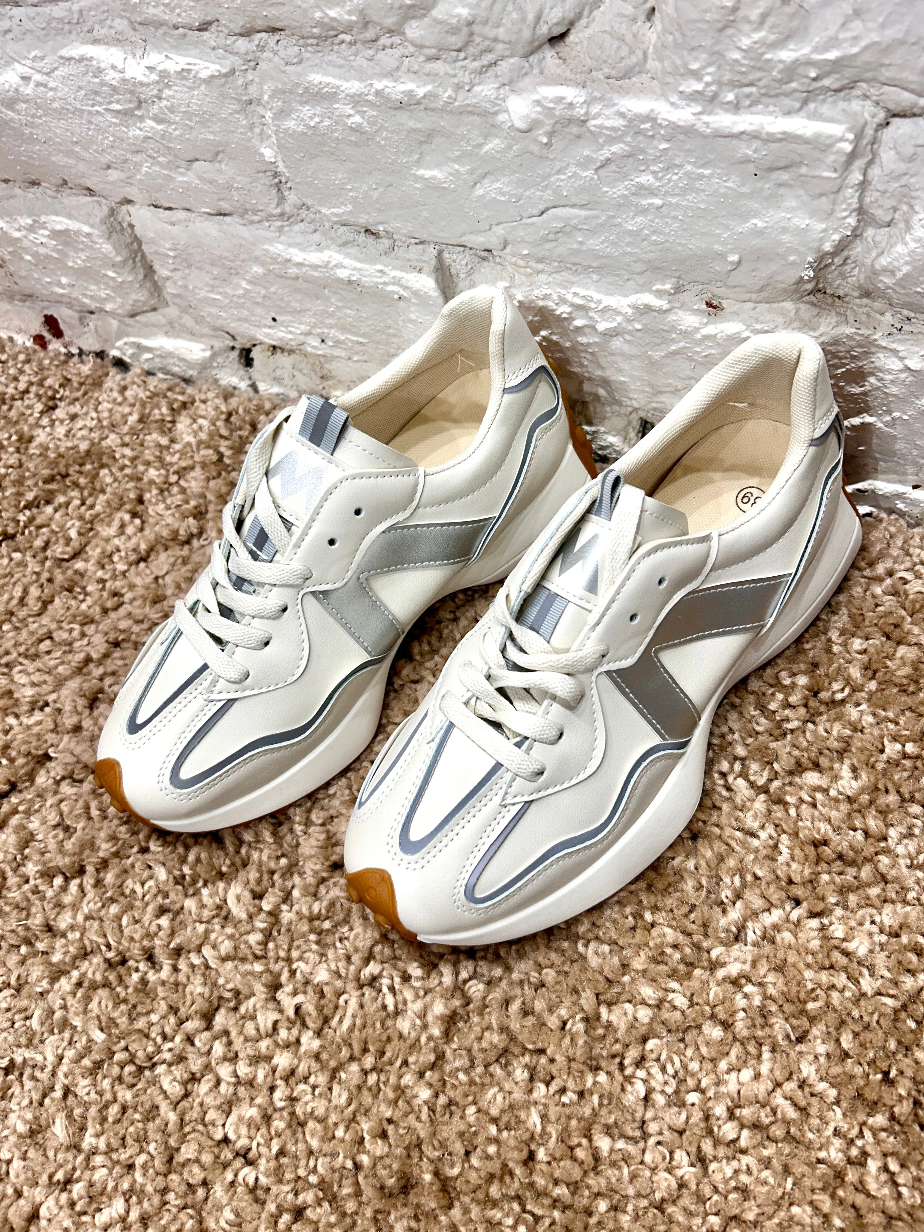 The Nomad Effortless Chunky Lace up Trainers in Grey