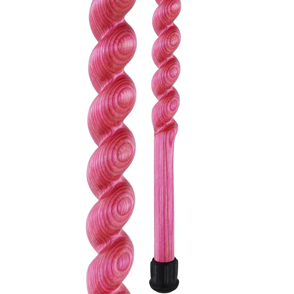 USA-Made Twisted Spiral Cane: Pink Vibrant Colorwood Laminate