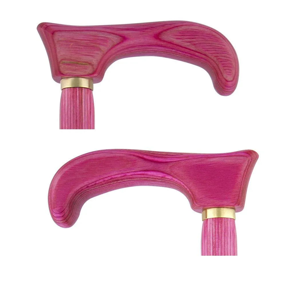 USA-Made Twisted Spiral Cane: Pink Vibrant Colorwood Laminate