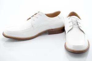 White Lace-Up Derby Dress Shoes