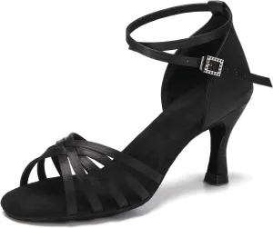 Women's Professional Ballroom Dance Shoes Latin Salsa Shoes for Women Dancing Performance Heels,Model EM213